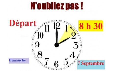 HORAIRE DES SORTIES CYCLO