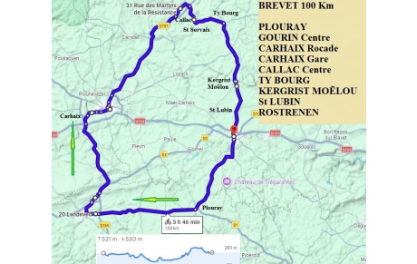 DIMANCHE 14 JUIN : BREVET DES 100 KM